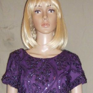 Dazzle Plum Purple Dress  Plum Tinsel Trim Size 8